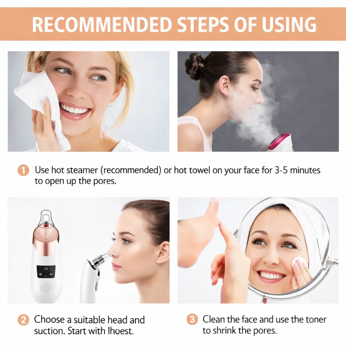 Handled Pore Vacuum Cleaner - Clear Your Pores in 5 Minutes No Squeezing Needed