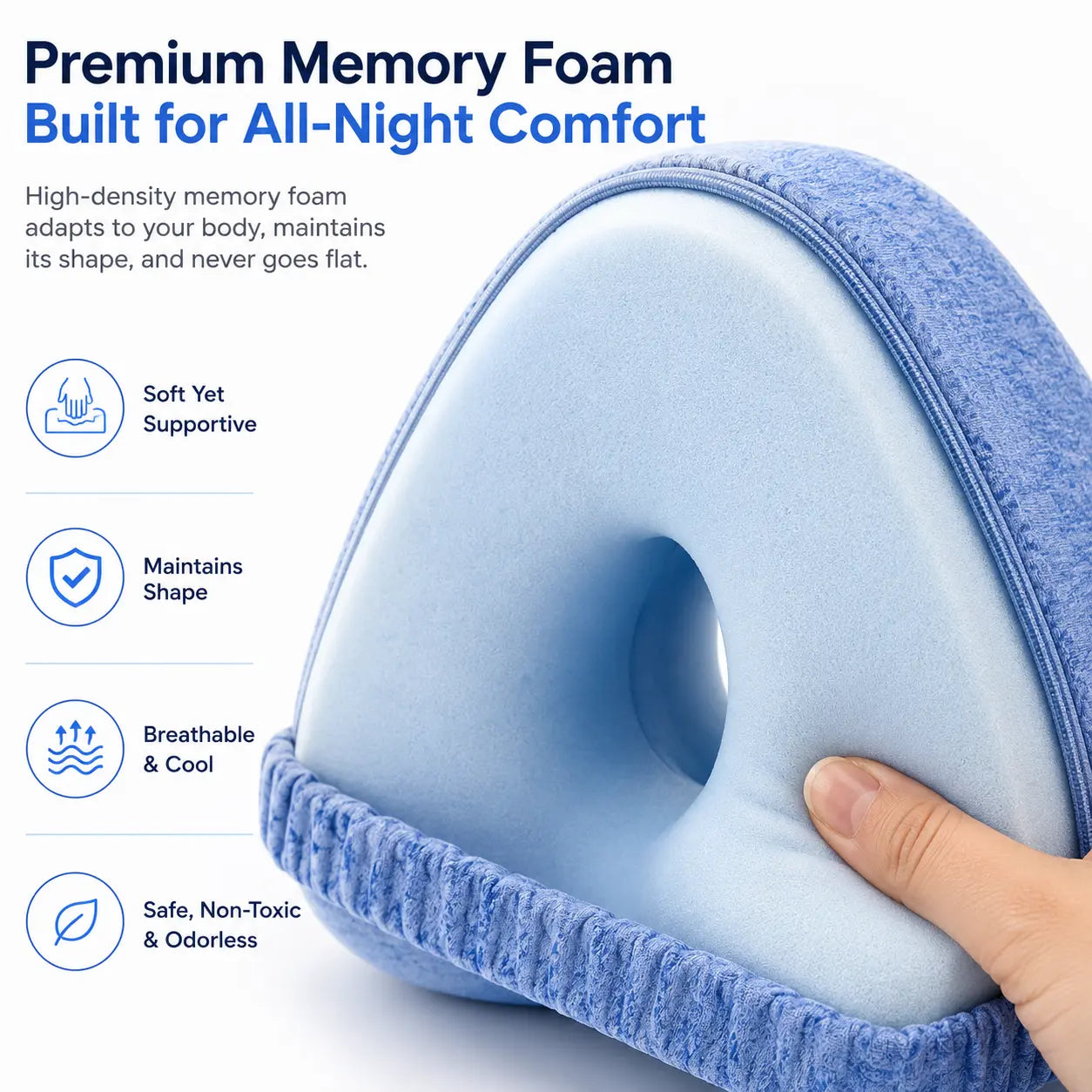 Ergonomic Knee Alignment Pillow for Hip & Sciatica Relief