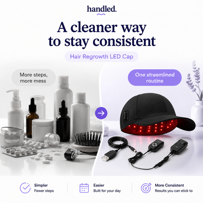 Handled Hair Regrowth Laser Cap - Light Therapy For Healthier Looking Hair