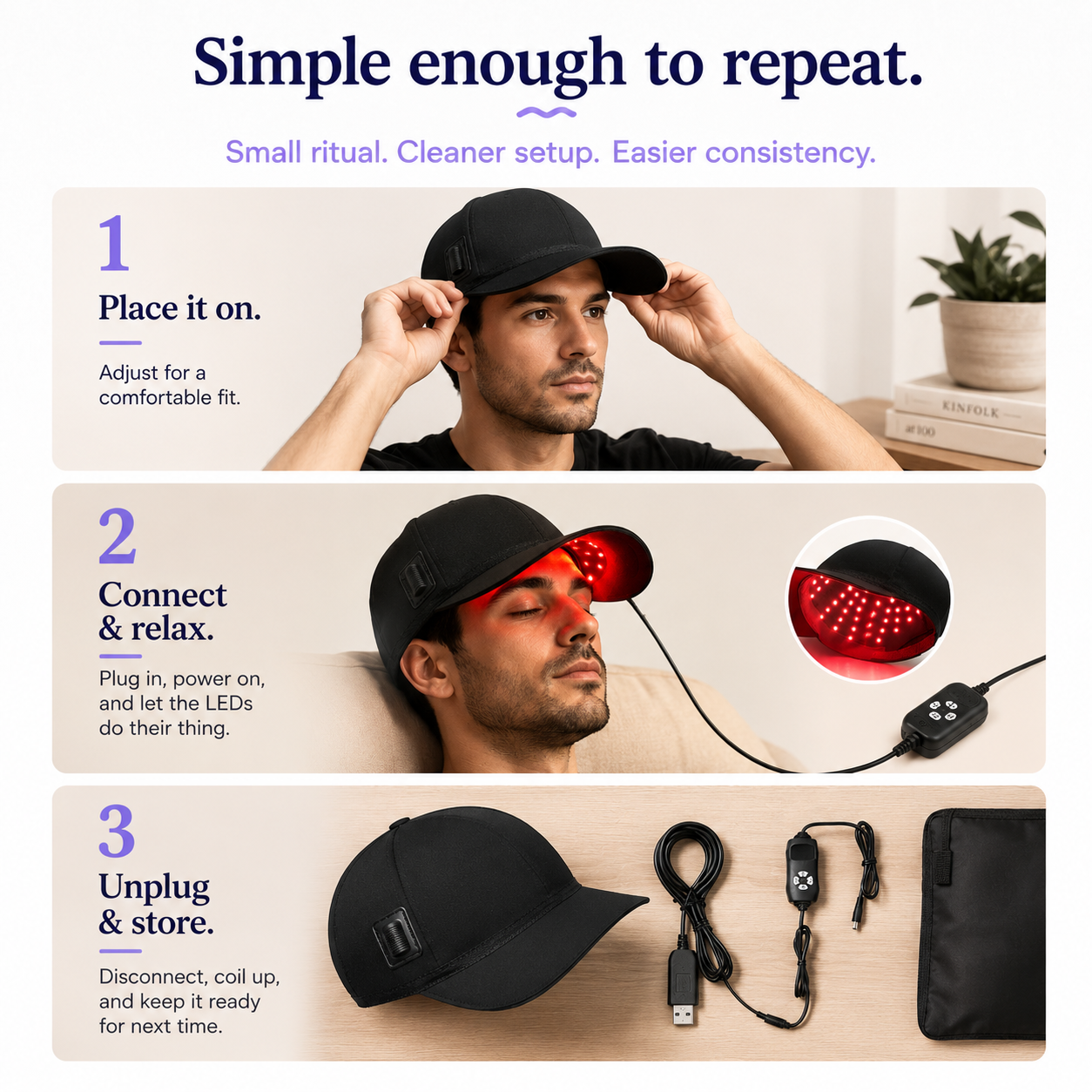 Handled Hair Regrowth Laser Cap - Light Therapy For Healthier Looking Hair