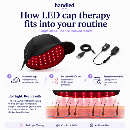 Handled Hair Regrowth Laser Cap - Light Therapy For Healthier Looking Hair