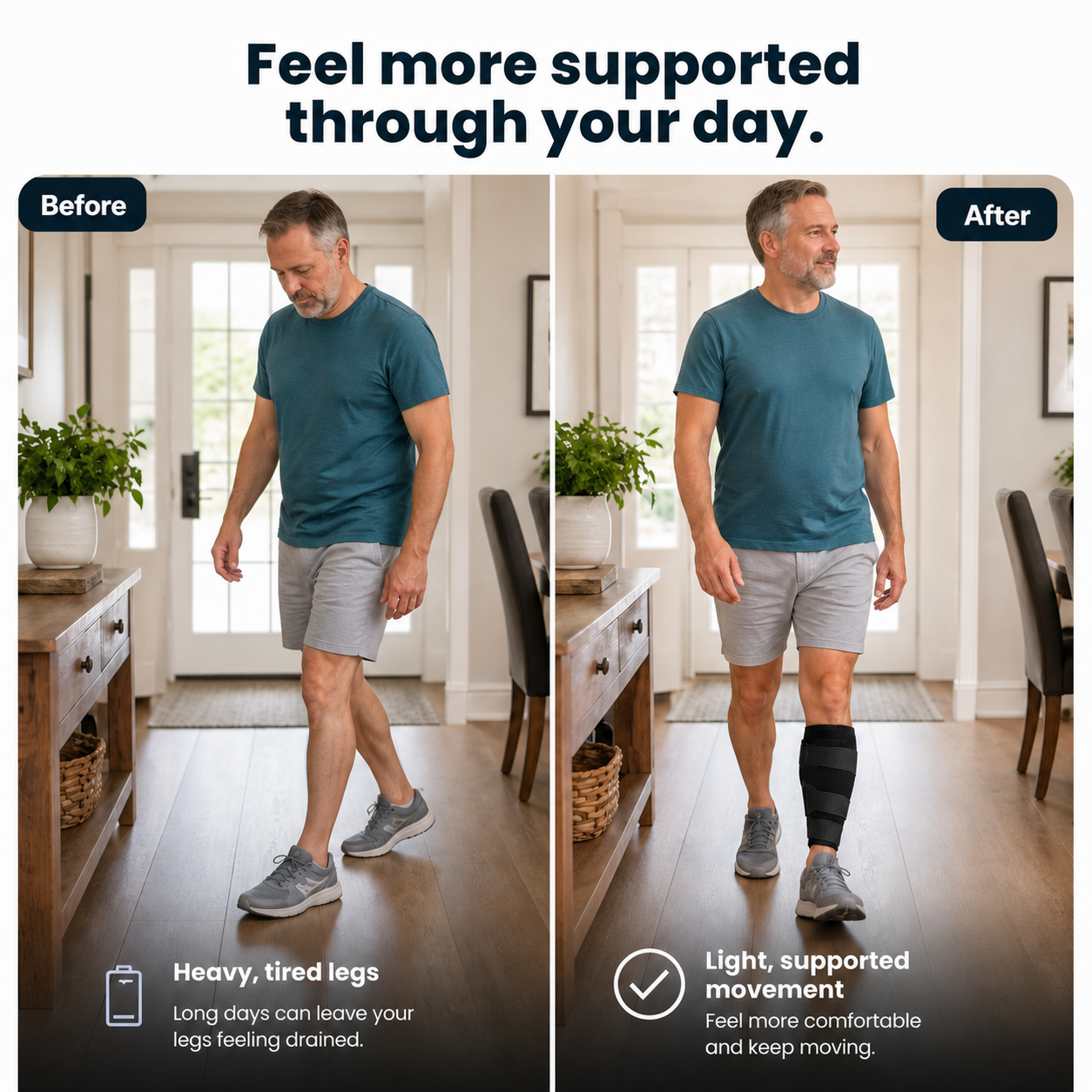 Handled Calf Compression Wrap - Walk Longer With Lighter Legs