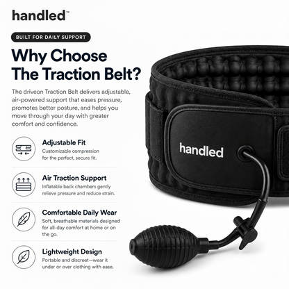 Handled Back Support Belt – Adjustable Lumbar Decompression Support For Everyday Back Comfort