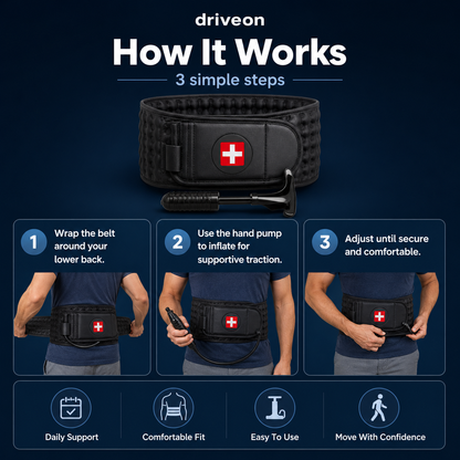Handled Back Support Belt – Adjustable Lumbar Decompression Support For Everyday Back Comfort
