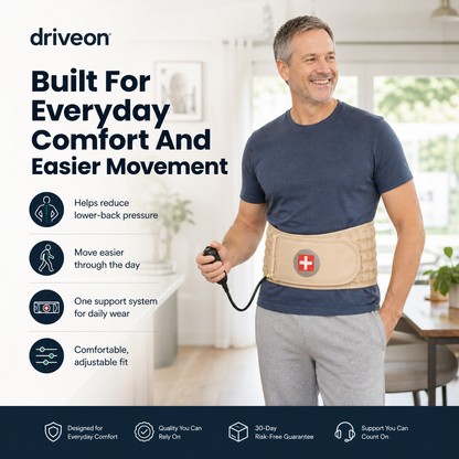 Handled Back Support Belt – Adjustable Lumbar Decompression Support For Everyday Back Comfort