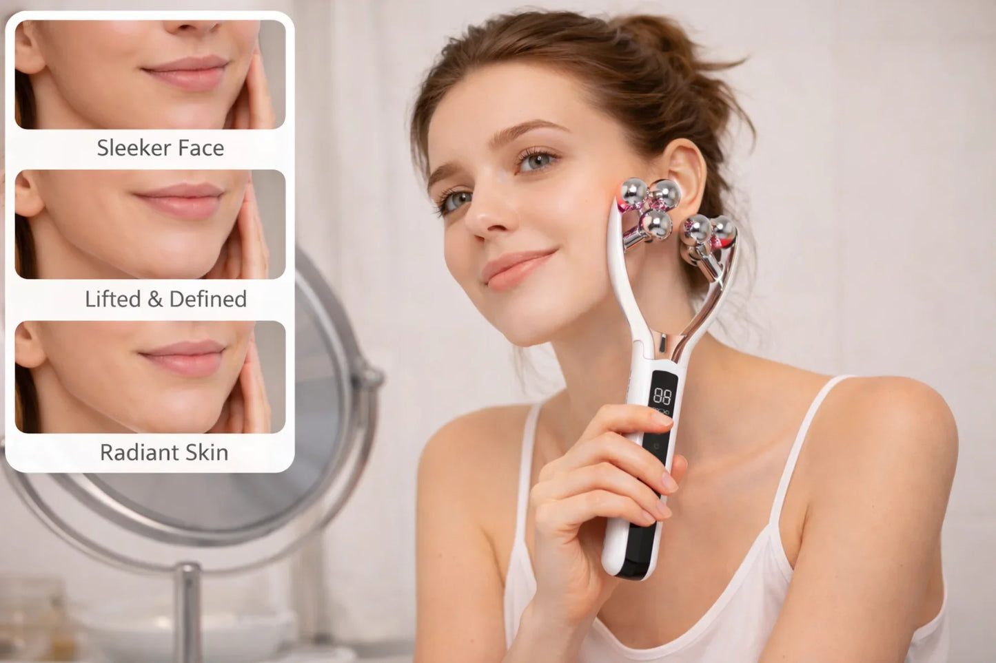 Handled Face Sculpt EMS Beauty Roller - Lift & Sculpt Your Face in 5 Minutes