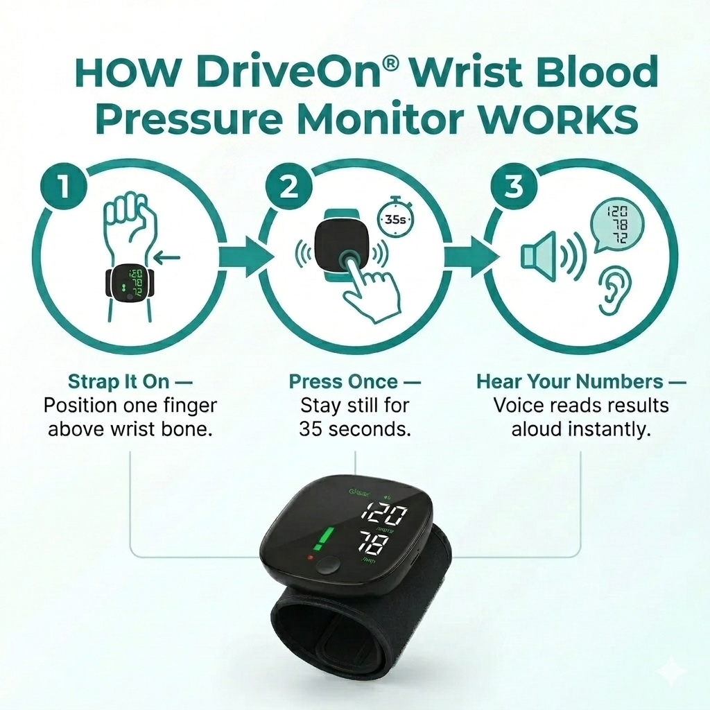 DriveOn® Wrist Blood Pressure Monitor