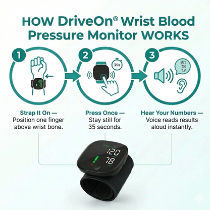 DriveOn® Wrist Blood Pressure Monitor