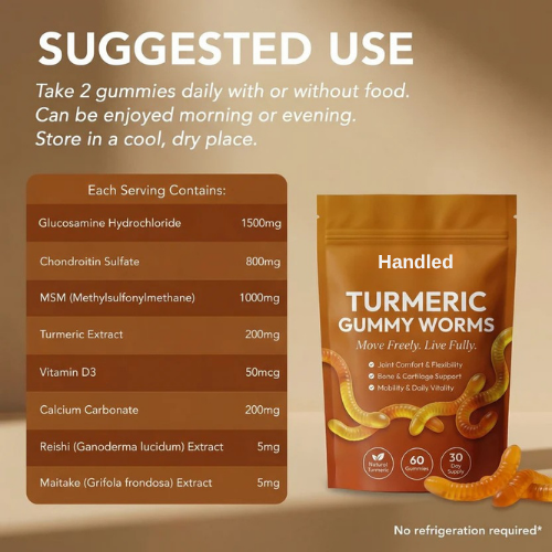 Handled Premium Turmeric Gummies - Move More Comfortably In Just 30 Days