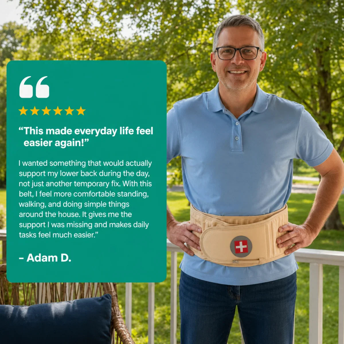 Handled Back Support Belt – Adjustable Lumbar Decompression Support For Everyday Back Comfort