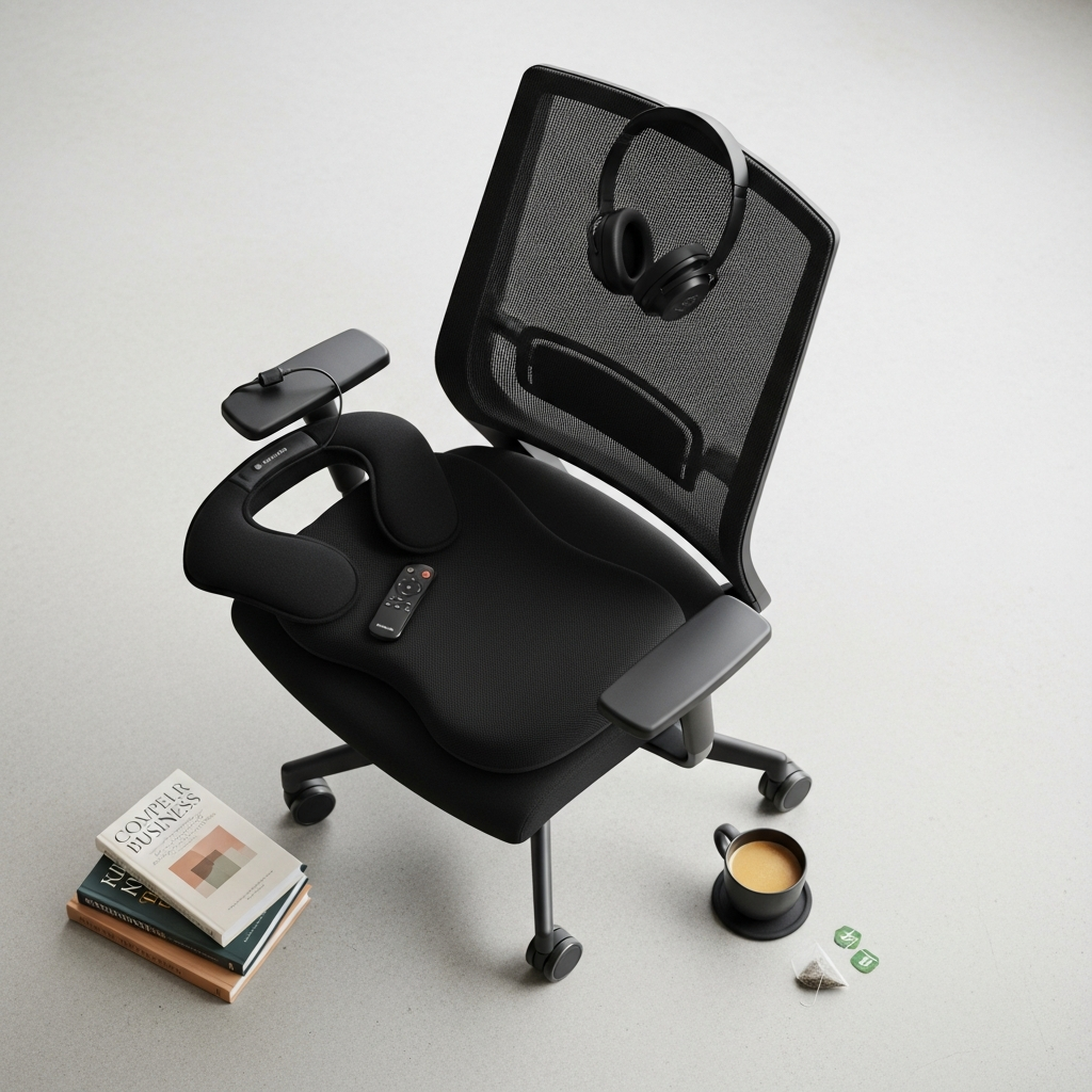 DriveOn Work From Home Kit — ComfortCore cushion and DeepRelief Shoulder Wrap