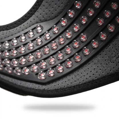 Close-up of the diode rows on the inner face of the DriveOn ContactDose 360 Red Light Therapy Belt