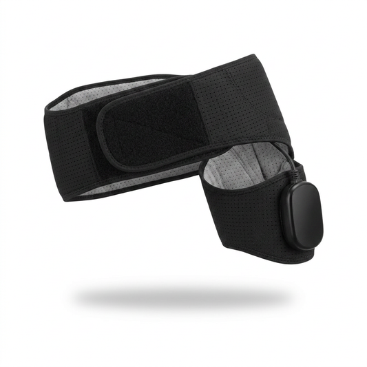 DriveOn CoreRelief 5-in-1 Therapy Belt shown on a white background with mesh outer shell and single-strap closure