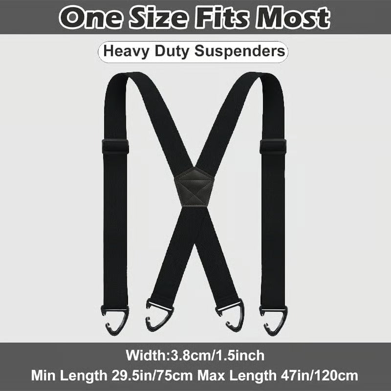 Heavy-Duty 4-Clip Suspenders for Men