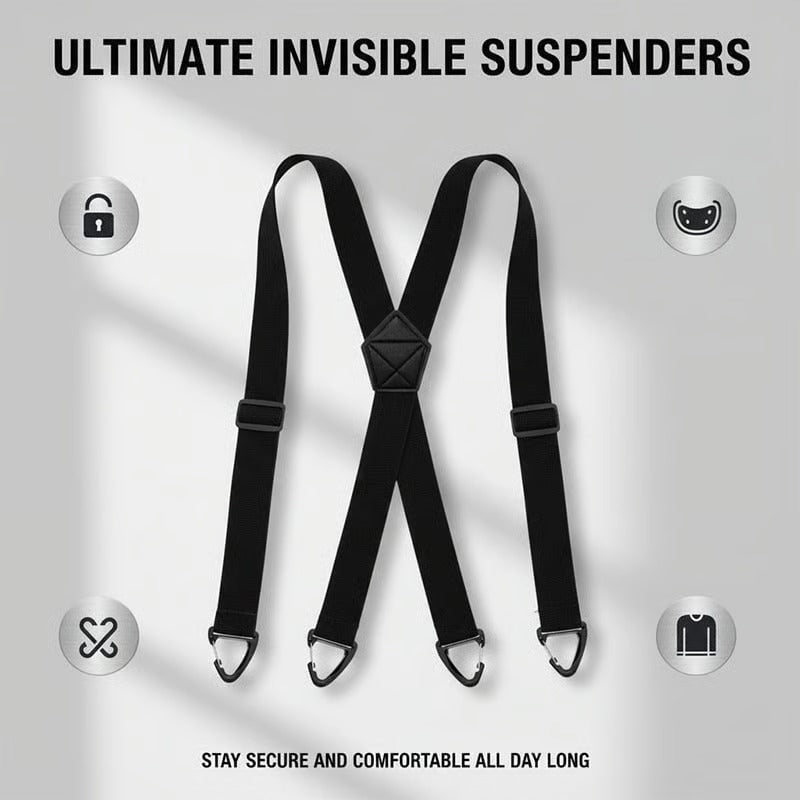 Heavy-Duty 4-Clip Suspenders for Men