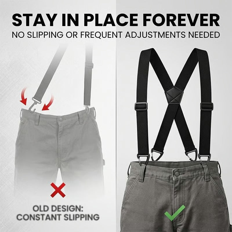 Heavy-Duty 4-Clip Suspenders for Men