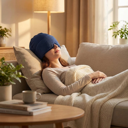 Migraine Cap - product in use lifestyle shot